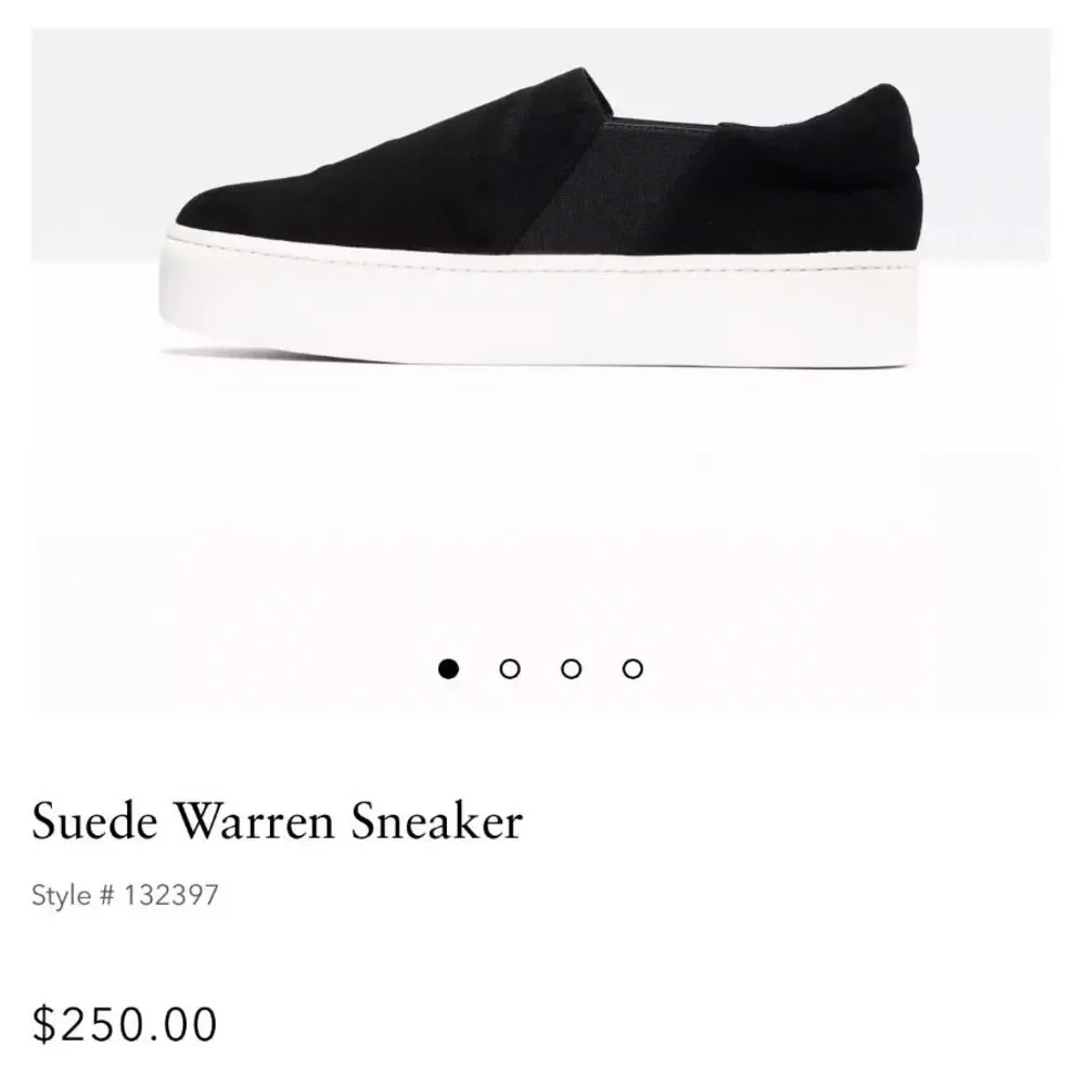 Vince‎ Warren Black Suede White Platform Round Toe Slip On Skate Sneaker Shoes 7